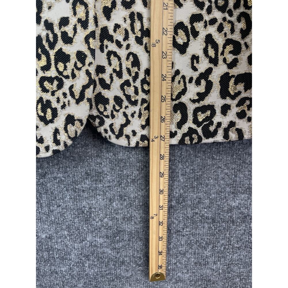 Chico's Women's Animal Print W/Gold Metallic L/S Blazer‎ Jacket 2 Large - Picture 5 of 10